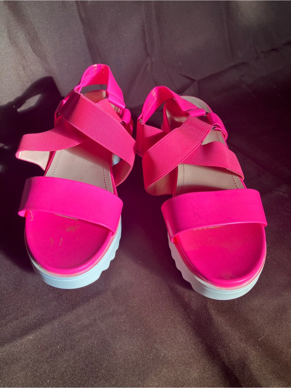 Dream Pairs Neon Pink Platform Strappy Sandals